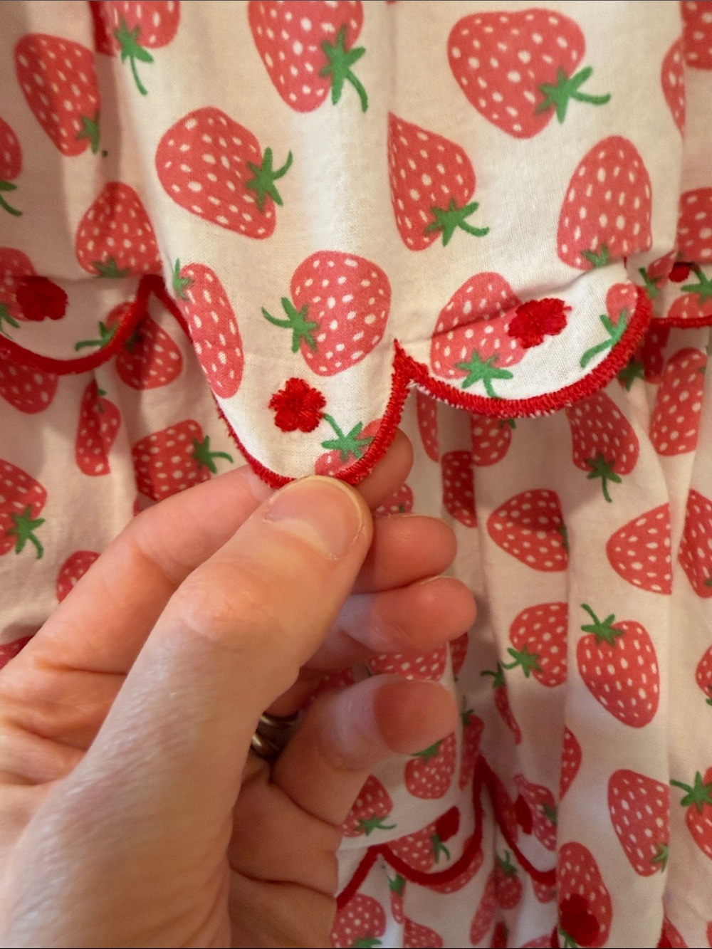 Mini Boden - Strawberry Tiered Ruffle Dress - Picture 4 of 4